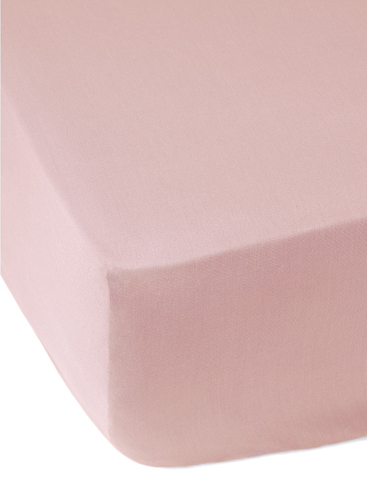 Проcтыня натяжная сатин 160x200+25 розовый сатин